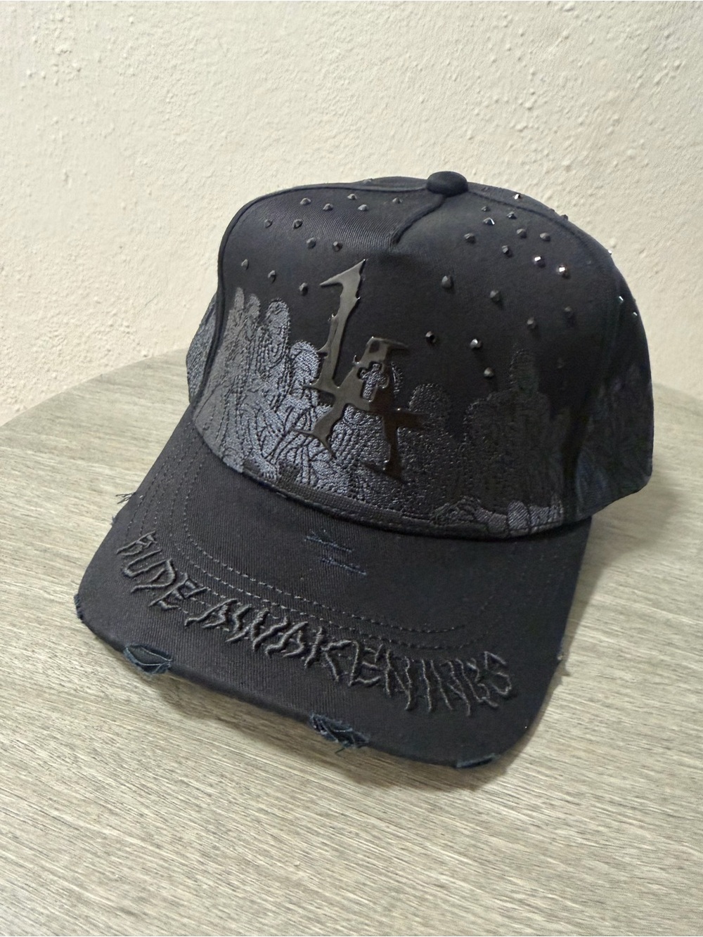 Black Embroidered Men's Baseball Cap - Brand: